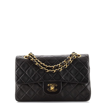 Chanel Vintage Classic Double Flap Bag Quilted Lambskin Small