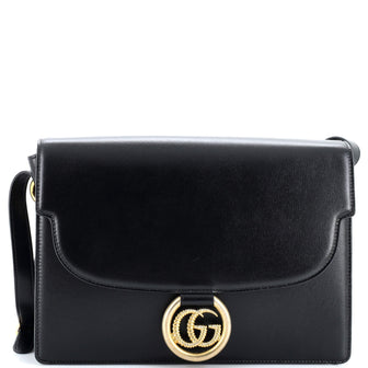 Gucci GG Ring Shoulder Bag Leather Medium