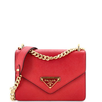 Prada Envelope Flap Chain Shoulder bag Saffiano Leather Small