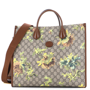 Gucci Interlocking G Patch Convertible Tote Printed GG Coated Canvas Medium