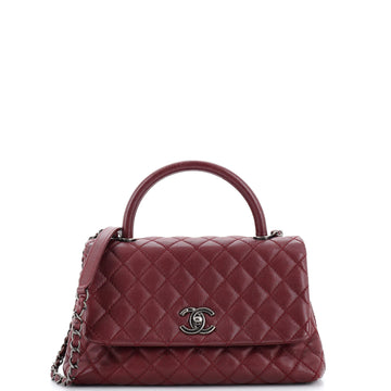 Chanel Coco Top Handle Bag Quilted Caviar Small