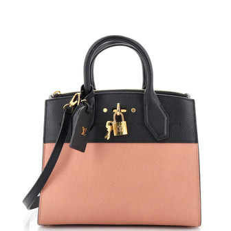 Louis Vuitton City Steamer Handbag Leather PM