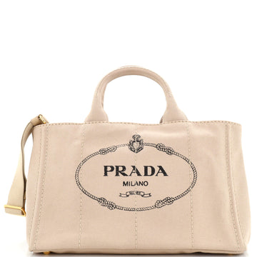 Prada Canapa Convertible Tote Canvas Medium