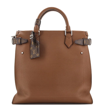 Louis Vuitton Zipped North South Tote Taurillon Leather with Monogram Canvas