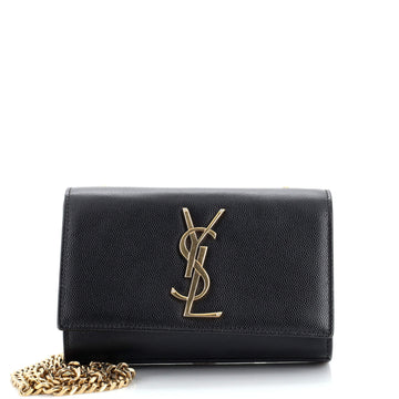 Saint Laurent Classic Monogram Crossbody Bag Grainy Leather Small