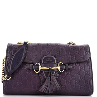 Gucci Emily Chain Flap Bag Guccissima Leather Medium