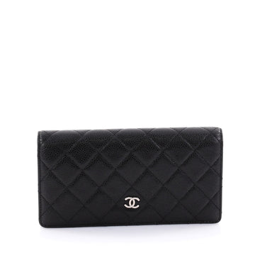 Chanel L-Yen Wallet Quilted Caviar Black