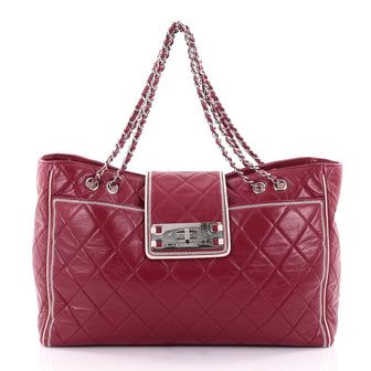 Chanel Mademoiselle Lock East West Tote Quilted Leather 2411502