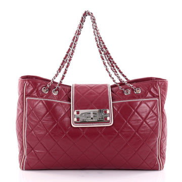 Chanel Mademoiselle Lock East West Tote Quilted Leather 2411502
