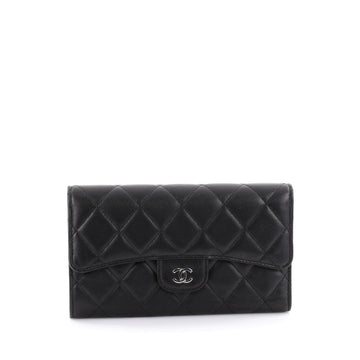 Chanel L Flap Wallet Quilted Lambskin Long Black 2412201