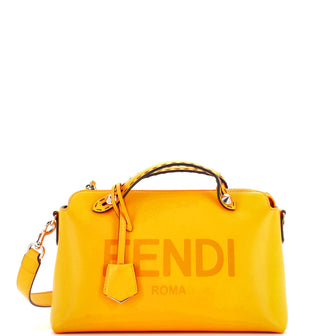 Fendi Logo By The Way Satchel Embossed Leather Small
