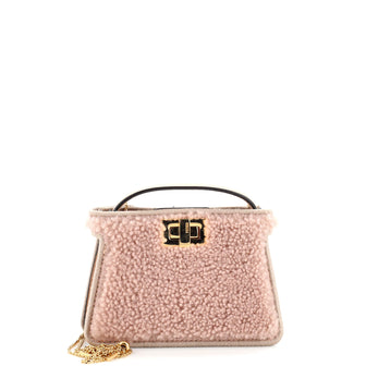 Fendi Peekaboo Bag Charm Shearling Nano