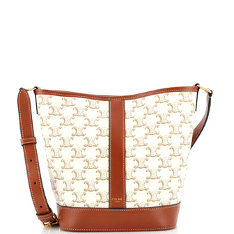 Celine Bucket Bag Triomphe Coated Canvas Small