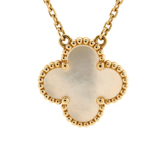 Van Cleef & Arpels Vintage Alhambra Pendant Necklace 18K Yellow Gold and Mother of Pearl