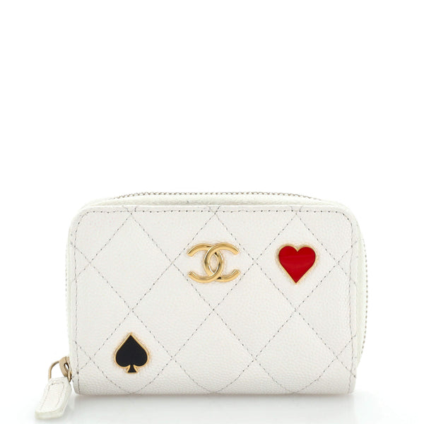 Coco Casino Zip Coin Purse Quilted Caviar