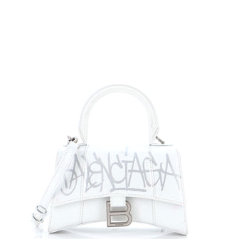 Balenciaga Graffiti Hourglass Top Handle Bag Leather XS