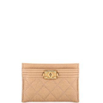 Chanel Boy Card Holder Quilted Caviar