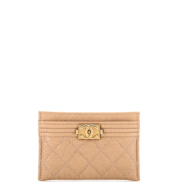Chanel Boy Card Holder Quilted Caviar