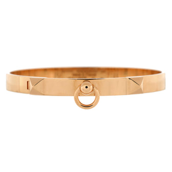 Hermes Collier de Chien Bracelet 18K Rose Gold Small