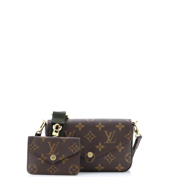 Louis Vuitton Felicie Strap & Go Handbag Monogram Canvas Brown 1580821