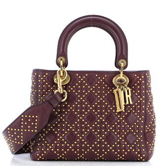 Christian Dior Supple Lady Dior Bag Cannage Studded Lambskin Medium