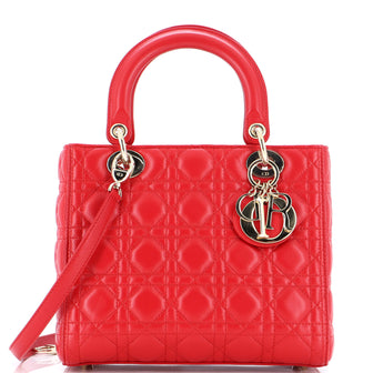 Christian Dior Lady Dior Bag Cannage Quilt Lambskin Medium