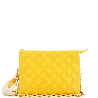 Louis Vuitton Coussin Bag Monogram Embossed Lambskin PM Yellow 2415141