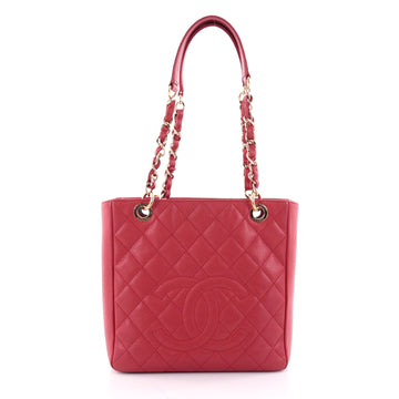 Chanel Petite Shopping Tote Quilted Caviar Red 2415201