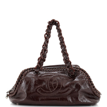 Chanel Resin Luxe Ligne Bowler Bag Patent Medium