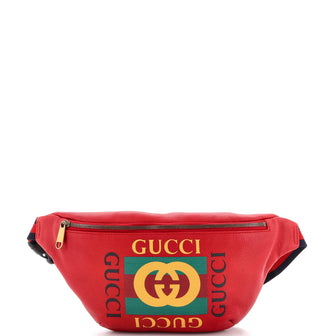 Gucci Logo Belt Bag Printed Leather Medium