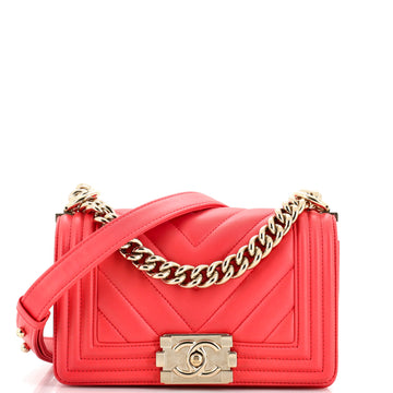 Chanel Boy Flap Bag Chevron Calfskin Small