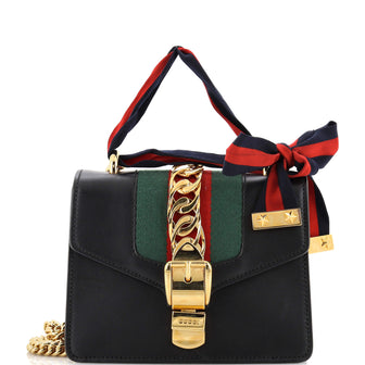 Gucci Sylvie Chain Shoulder Bag Leather Mini
