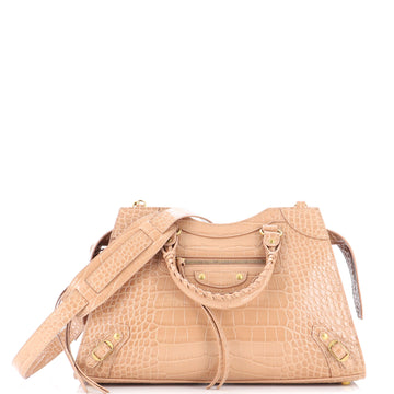 Balenciaga Neo Classic City Bag Crocodile Embossed Leather Medium