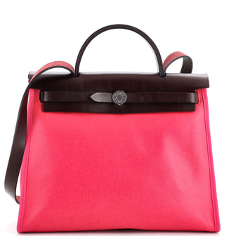 Hermes Herbag Zip Leather and Toile 31