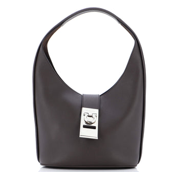 Salvatore Ferragamo Gancini Buckle Hobo Leather Medium