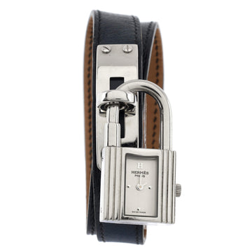 Hermes Kelly Double Tour Quartz Watch Stainless Steel and Leather 20