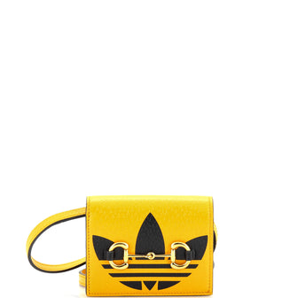 Gucci x adidas Horsebit Flap Card Case on Strap Leather