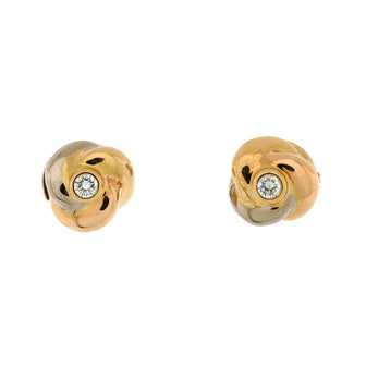 Cartier Baby Trinity Stud Earrings 18K Tri Color Gold with Diamond
