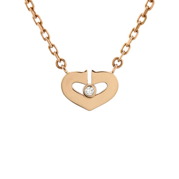 Cartier C Heart de Cartier Pendant Necklace 18K Rose Gold with Diamond XS