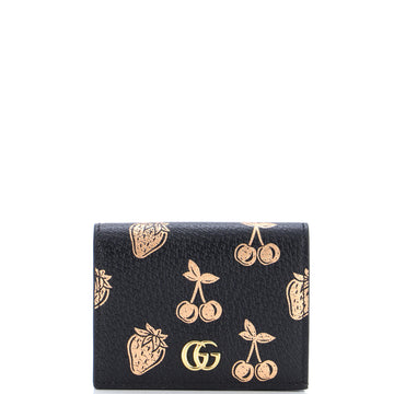 Gucci GG Marmont Flap Card Case Printed Leather