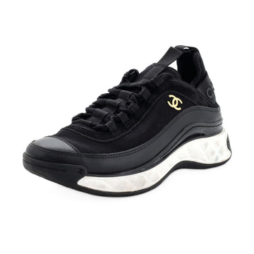 Chanel Women's CC Cap Toe Logo Sneakers Suede and Mixed Fibers