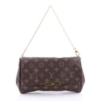 Louis Vuitton Favorite Handbag Monogram Canvas MM Brown 2418701