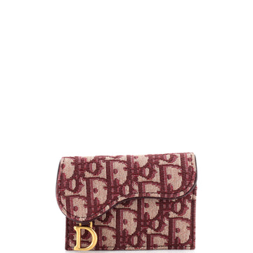Christian Dior Saddle Card Case Oblique Canvas
