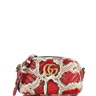 Gucci GG Marmont Shoulder Bag Matelasse Python Small