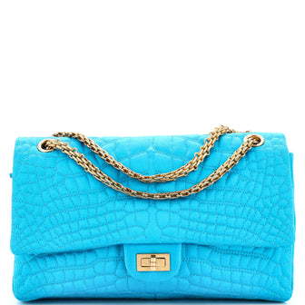 Chanel Reissue 2.55 Flap Bag Crocodile Quilted Satin 226