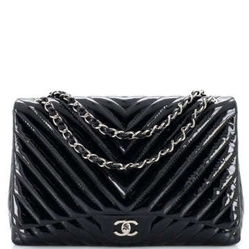 Chanel Classic Single Flap Bag Chevron Patent Maxi