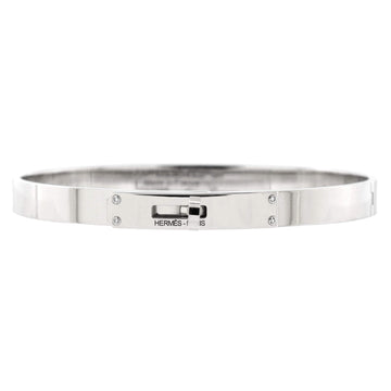 Hermes Kelly Bracelet 18K White Gold with 4 Diamonds Small
