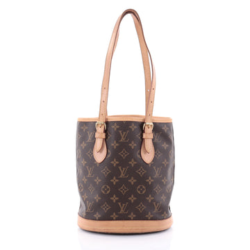 Louis Vuitton Petit Bucket Bag Monogram Canvas Brown 2419101