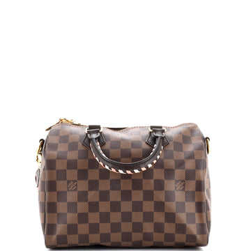 Louis Vuitton Speedy Bandouliere Bag Damier with Braided Detail 25
