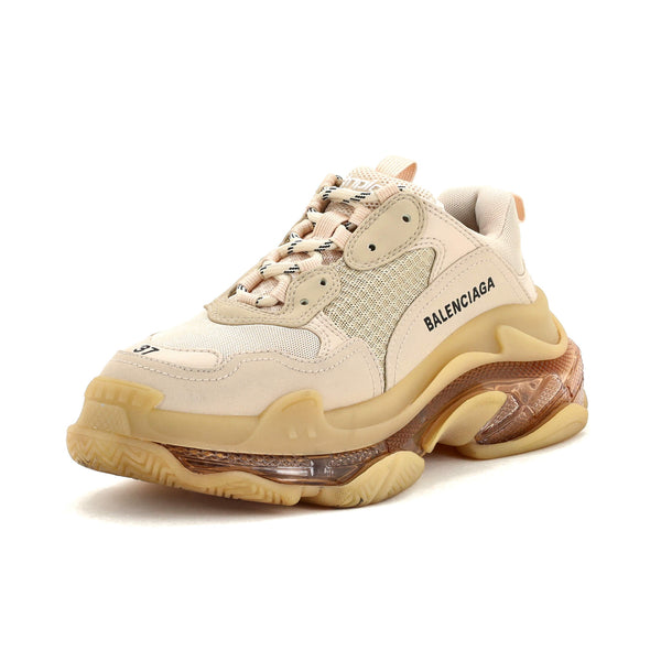 HOT Beige Balenciaga Triple S Womens Gold Balenciaga